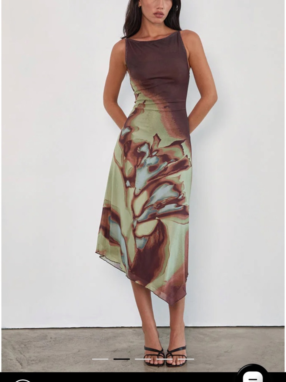NWT Motel Rocks Maroon Asymmetrical Slip Dress - Picture 7 of 10